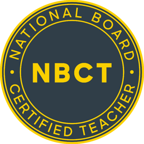 National Board Certified Teacher since 2007